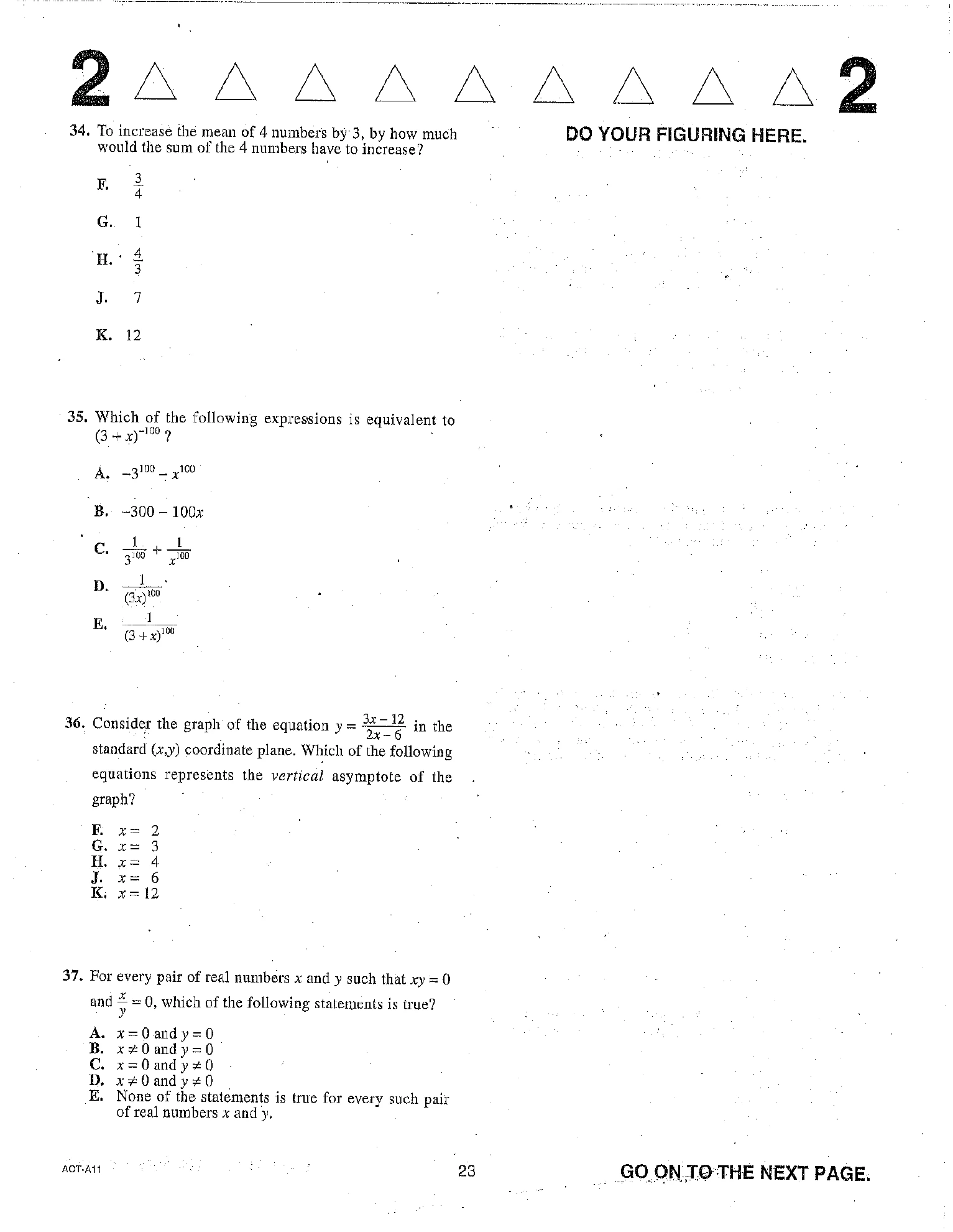 Source page for act-june-2018-form-a11-math-034