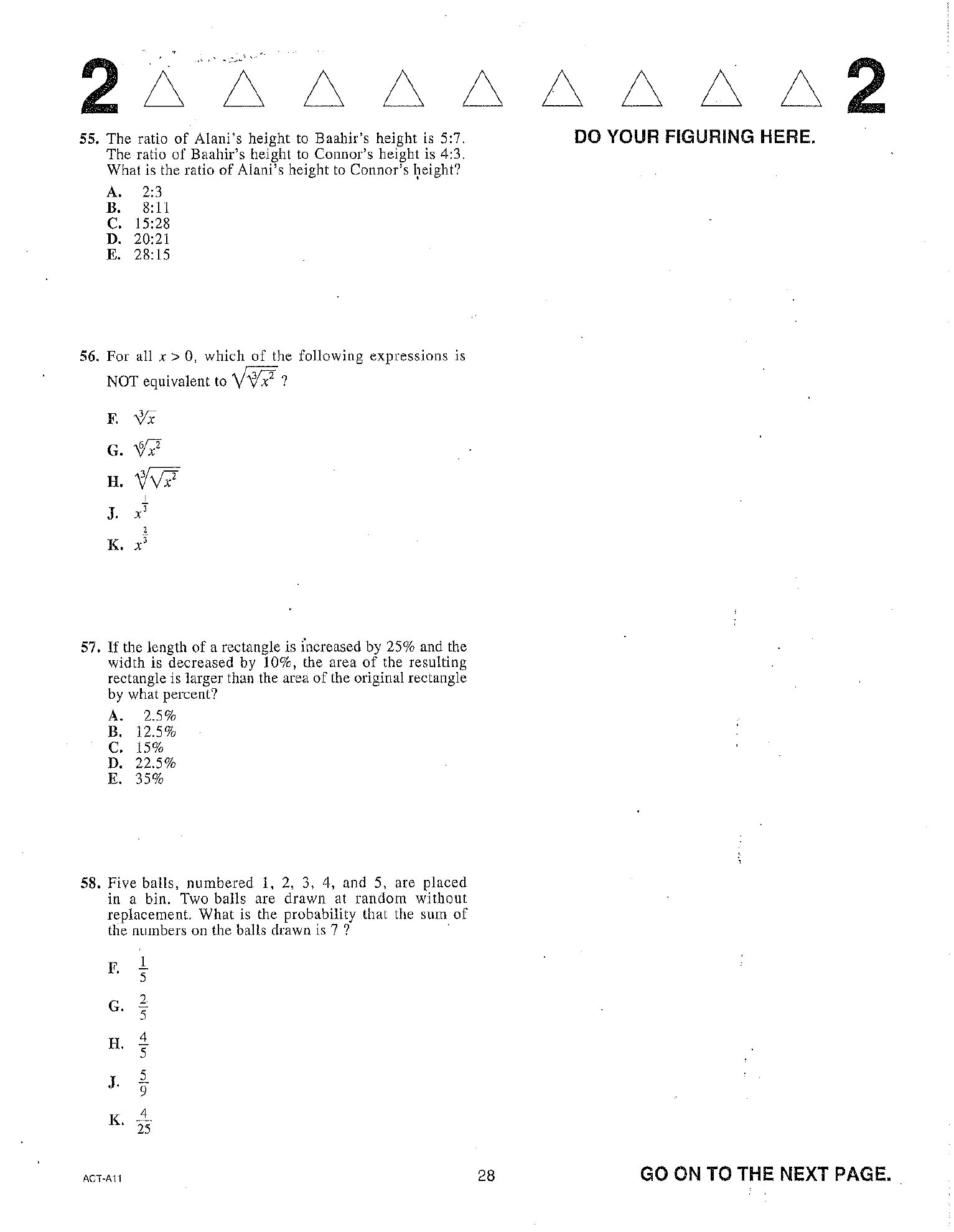 Source page for act-june-2018-form-a11-math-057