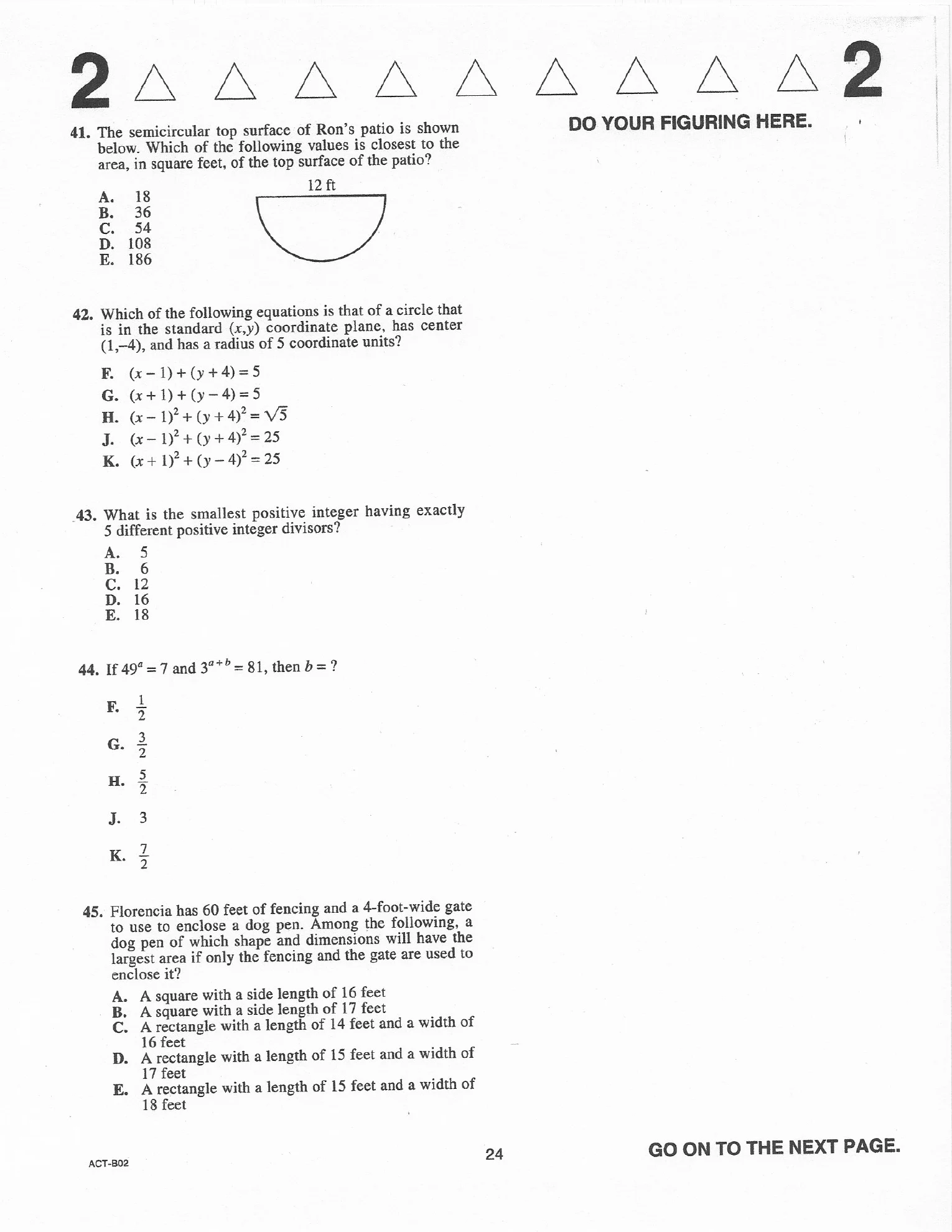 Source page for act-june-2019-form-b02-math-043