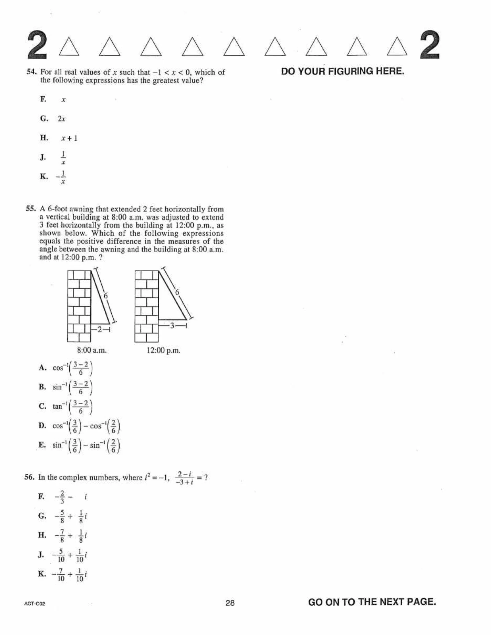Source page for act-june-2020-form-c02-math-056