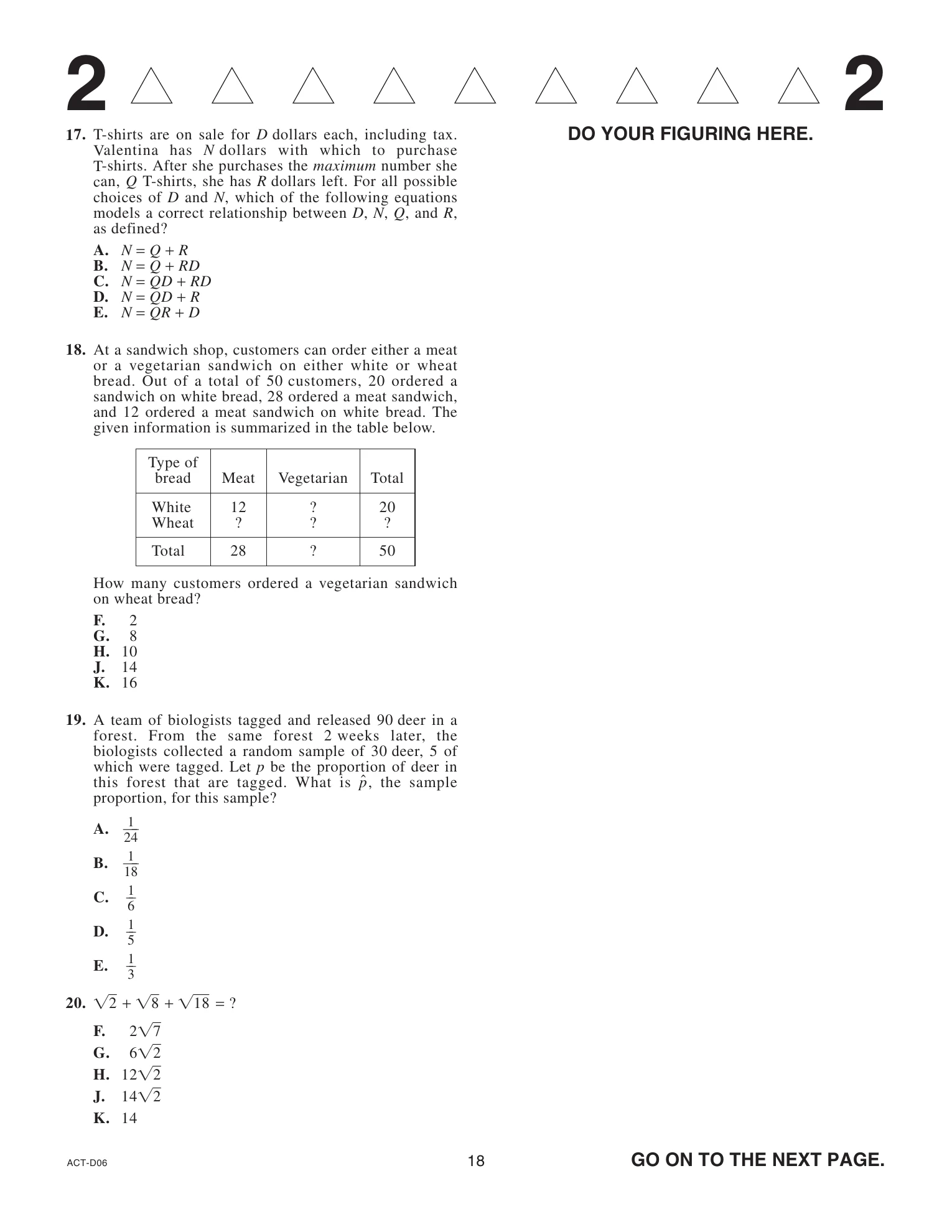 Source page for act-june-2021-form-d06-math-019