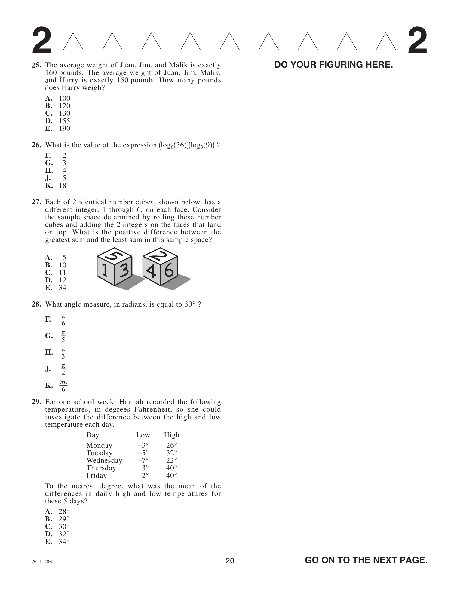 Source page for act-june-2021-form-d06-math-028
