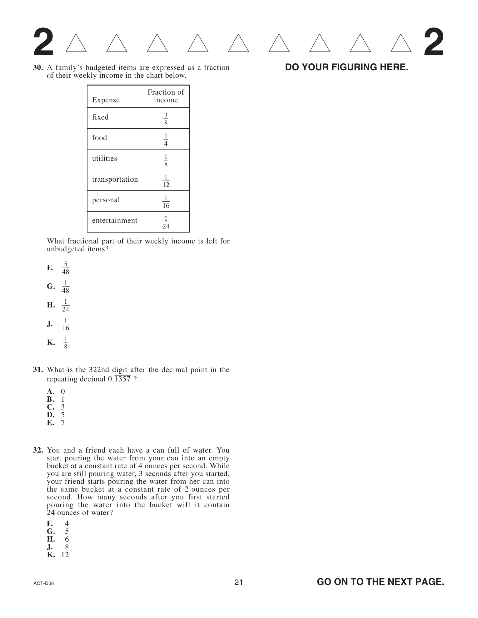 Source page for act-june-2021-form-d06-math-032