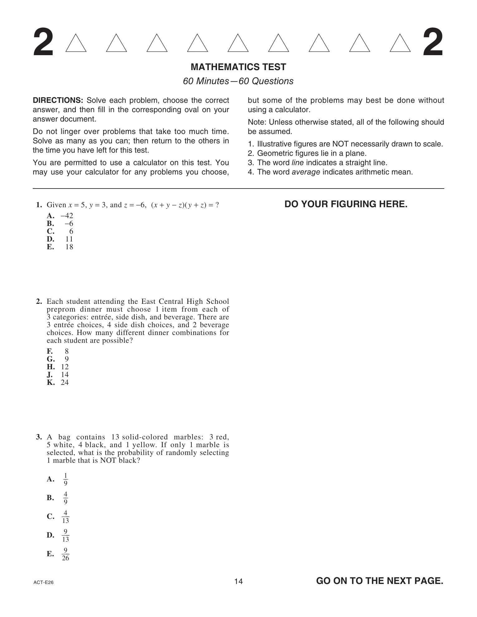 Source page for act-june-2022-form-e26-math-003