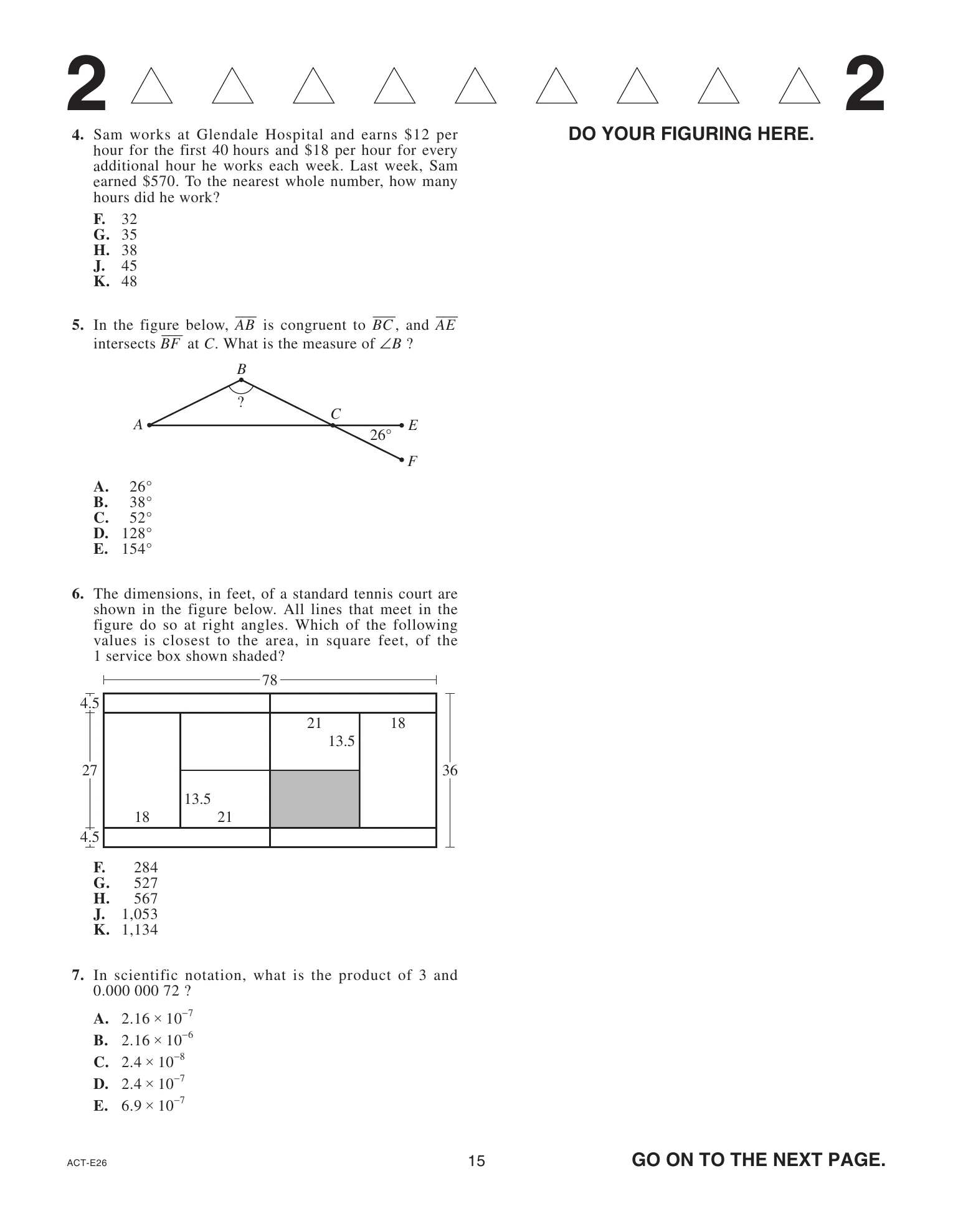 Source page for act-june-2022-form-e26-math-007