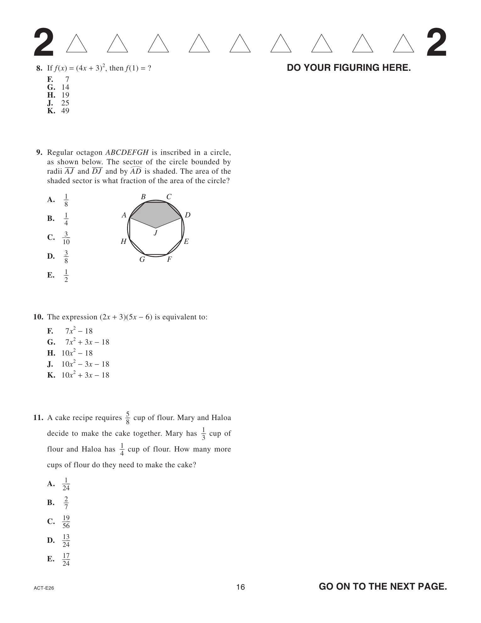 Source page for act-june-2022-form-e26-math-009