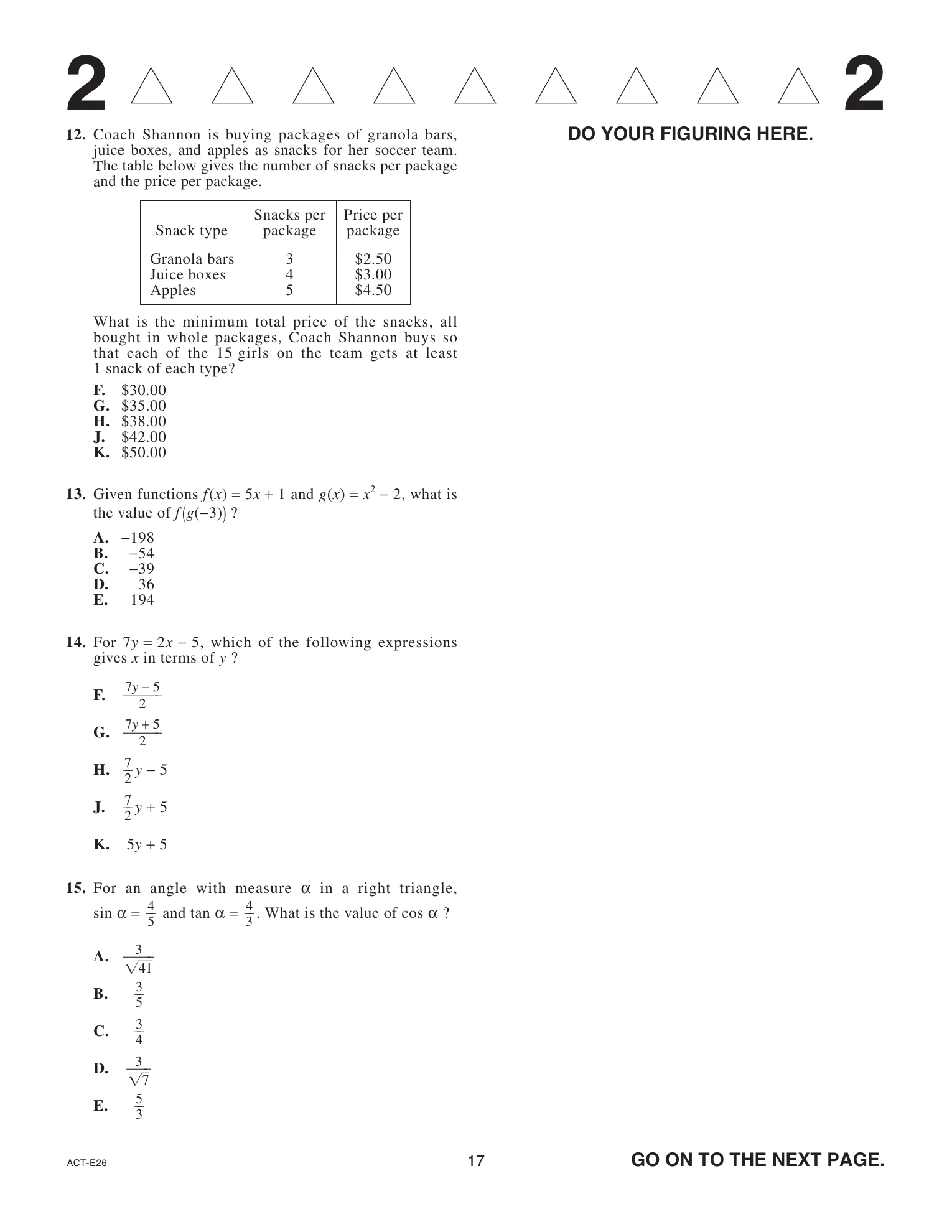 Source page for act-june-2022-form-e26-math-014