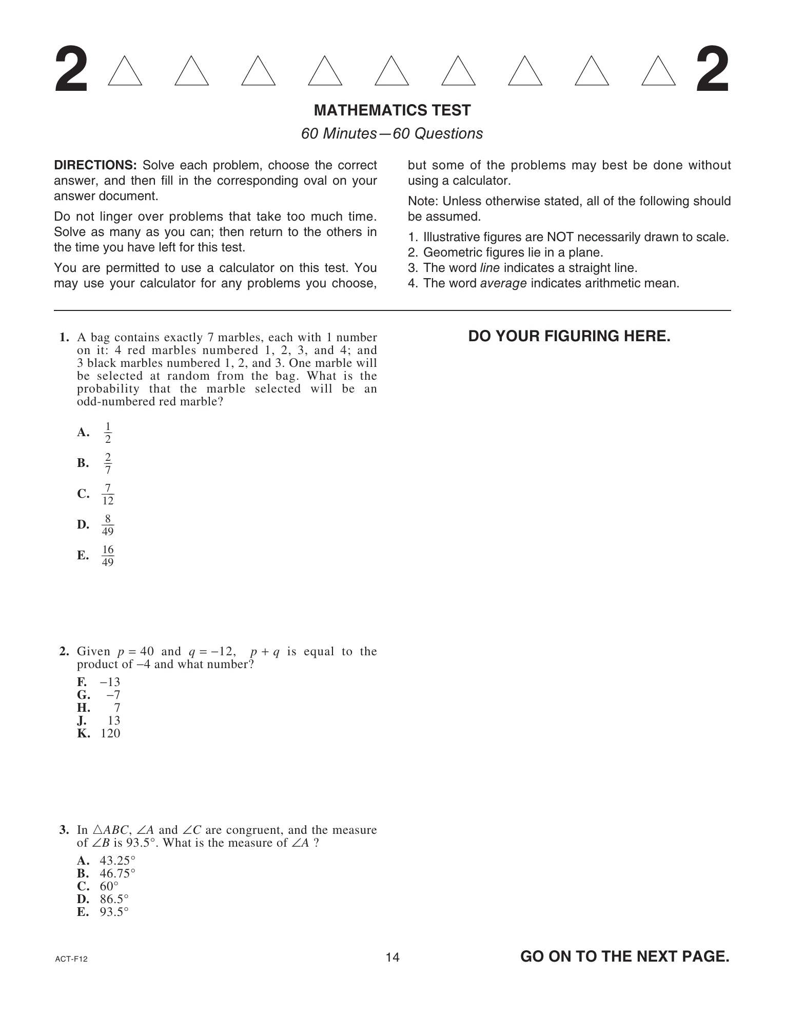 Source page for act-june-2023-form-f12-math-001