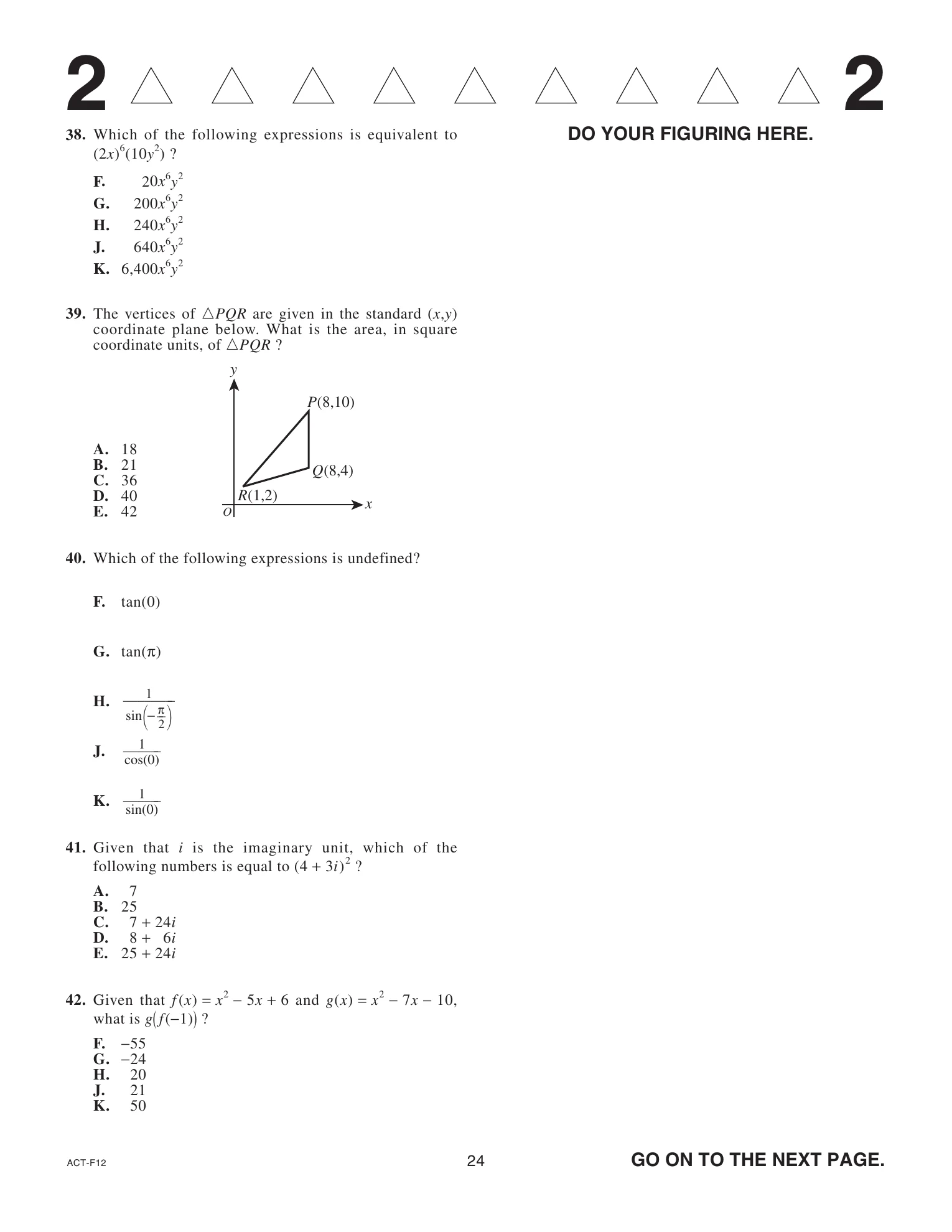 Source page for act-june-2023-form-f12-math-040