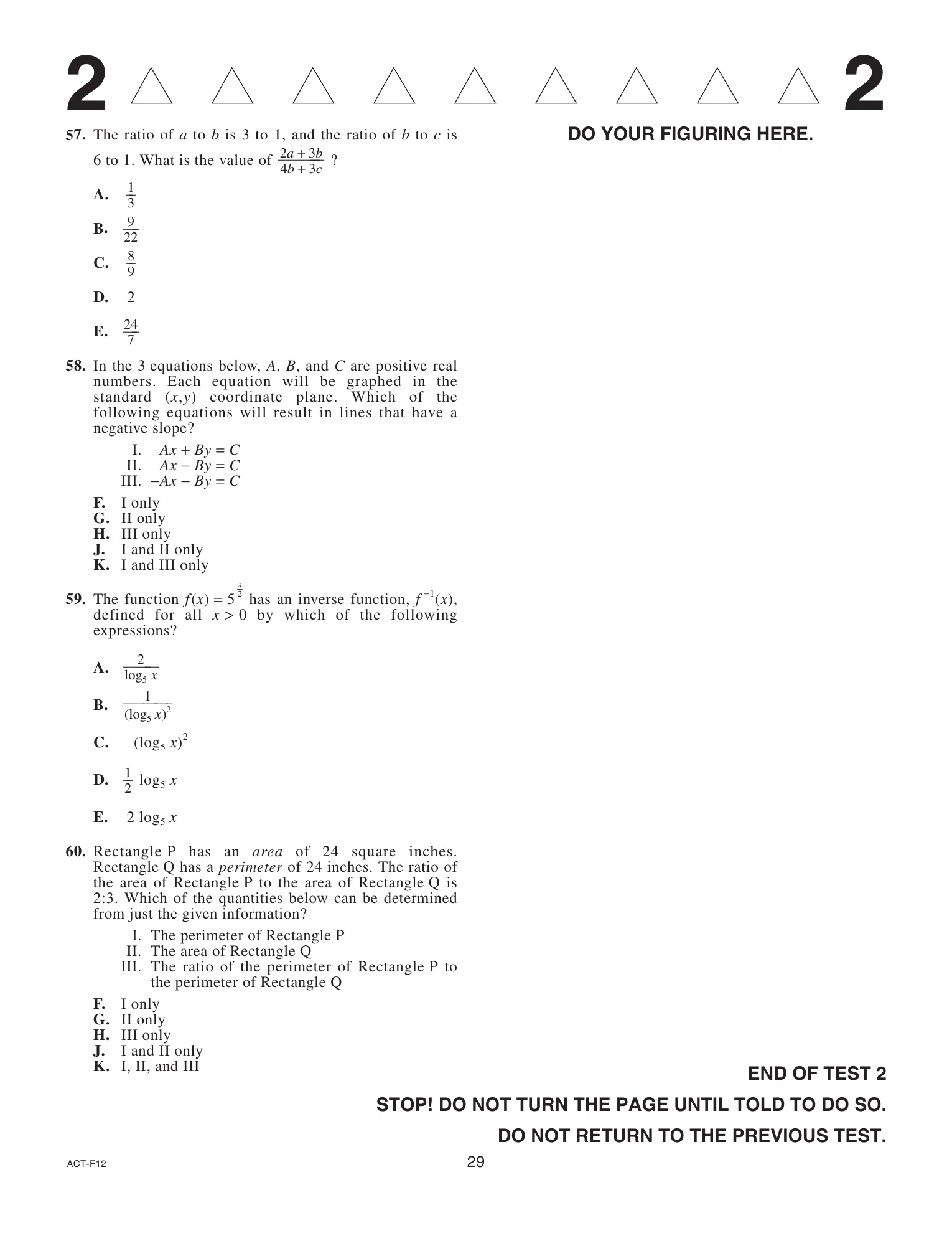Source page for act-june-2023-form-f12-math-057