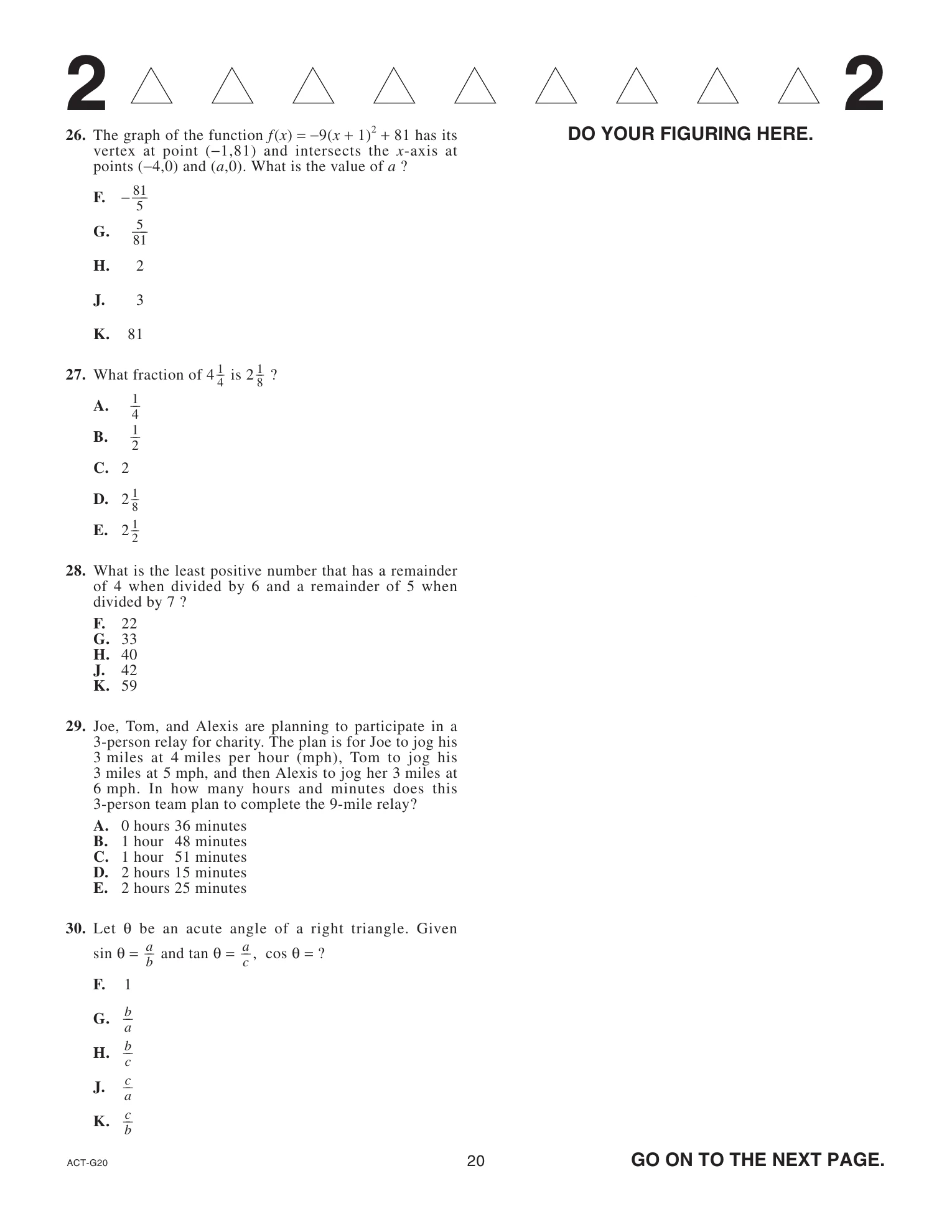 Source page for act-june-2024-form-g20-math-026