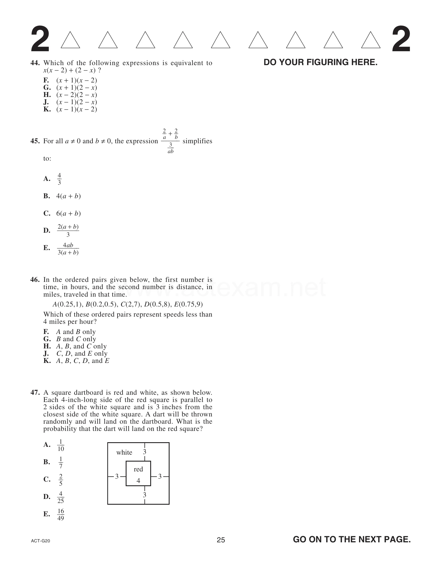 Source page for act-june-2024-form-g20-math-045