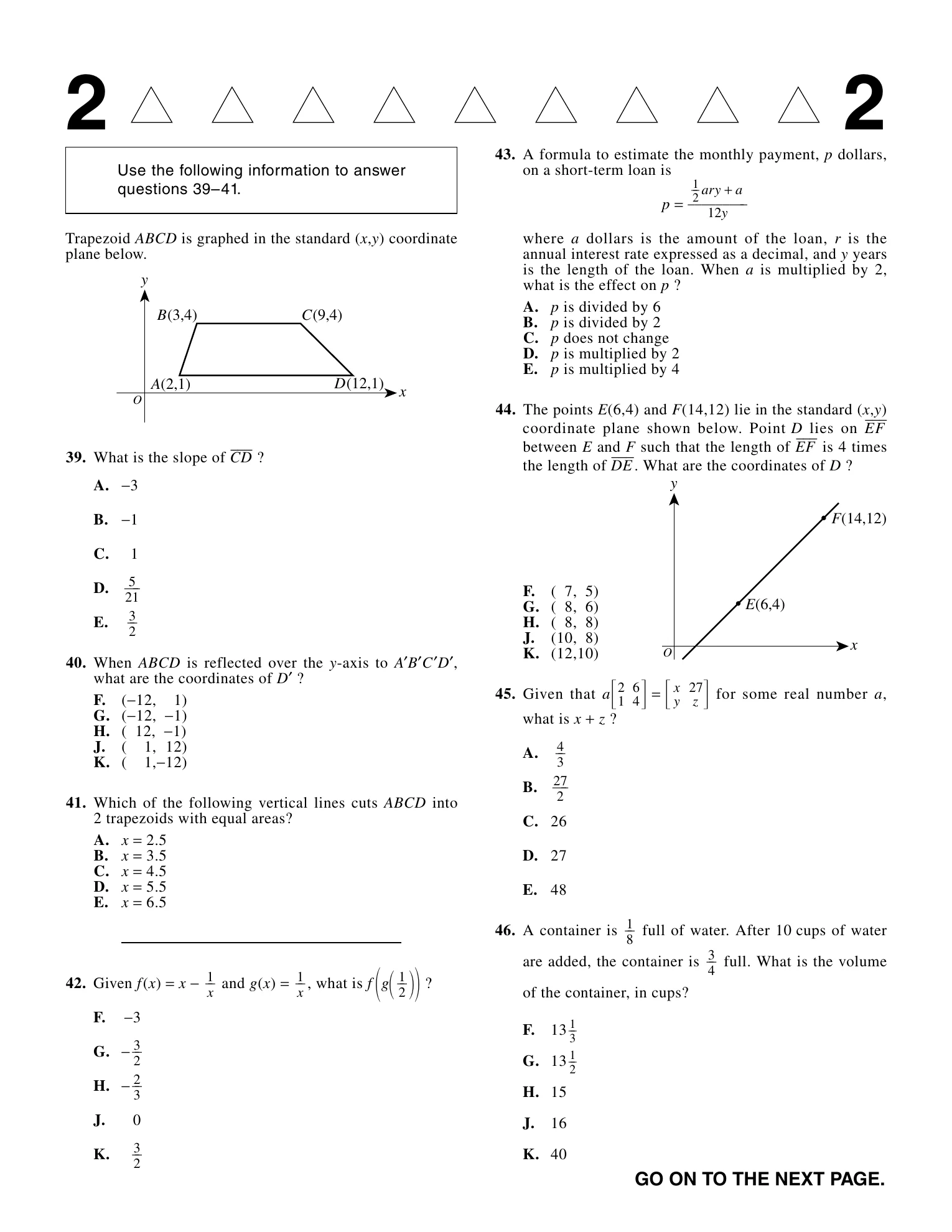 Source page for act-september-2015-form-72c-math-039