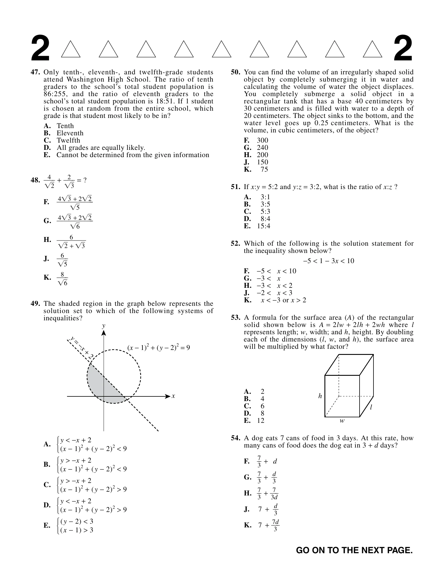 Source page for act-september-2015-form-72c-math-048