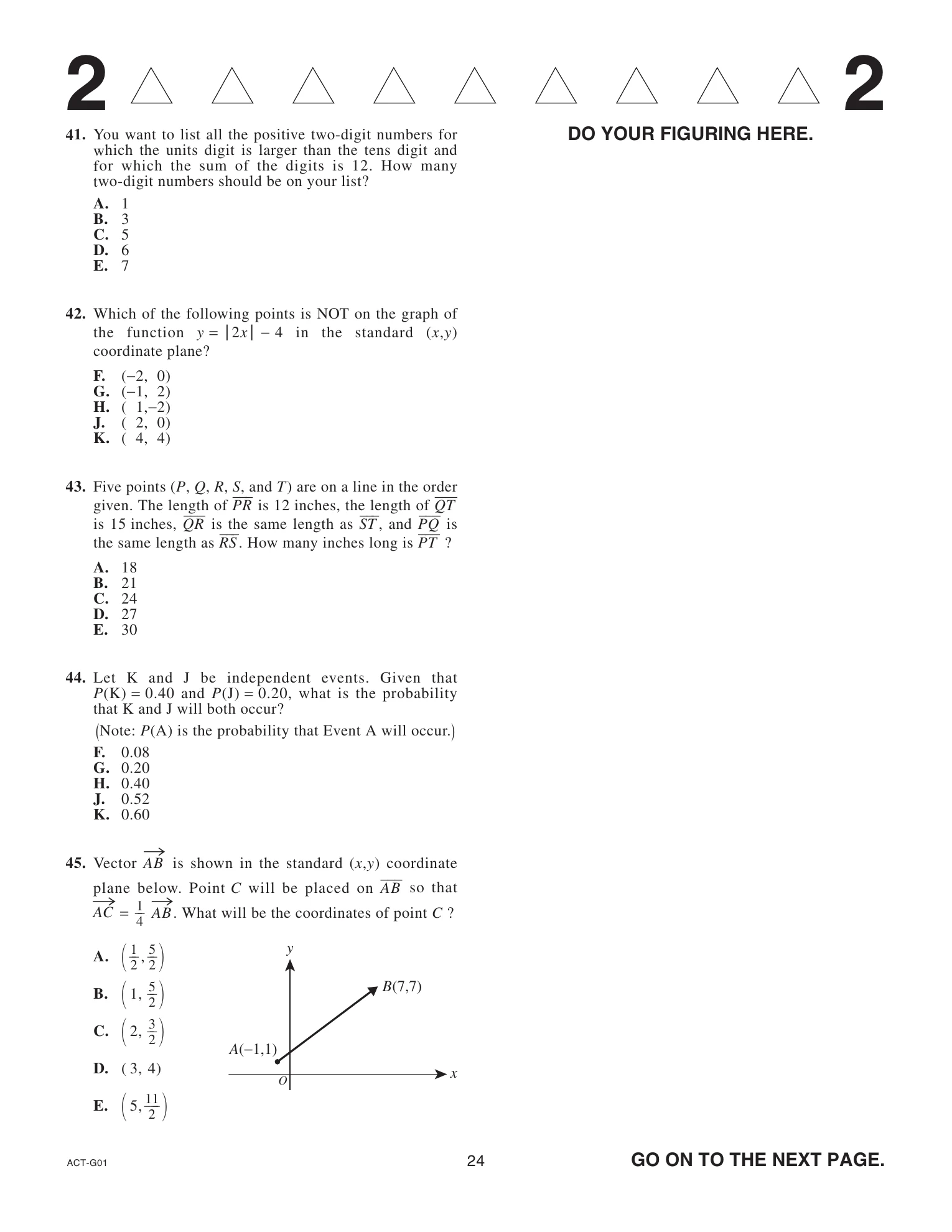 Source page for act-september-2023-form-g01-math-045